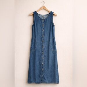 Denim Maxi Dress Vintage Nordstrom Medium Made in USA